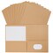 12 Pack Brown 2-Pocket Folders, Letter Size Kraft Paper Material with Business Card Holder for School, Office Supplies (9.25 x 12 In)